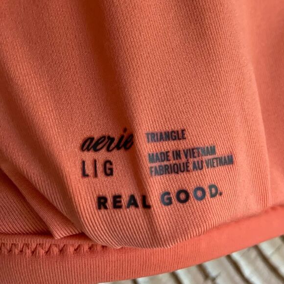 AERIE Terry Striped Triangle String Bikini Swim Top Large - Picture 11 of 13
